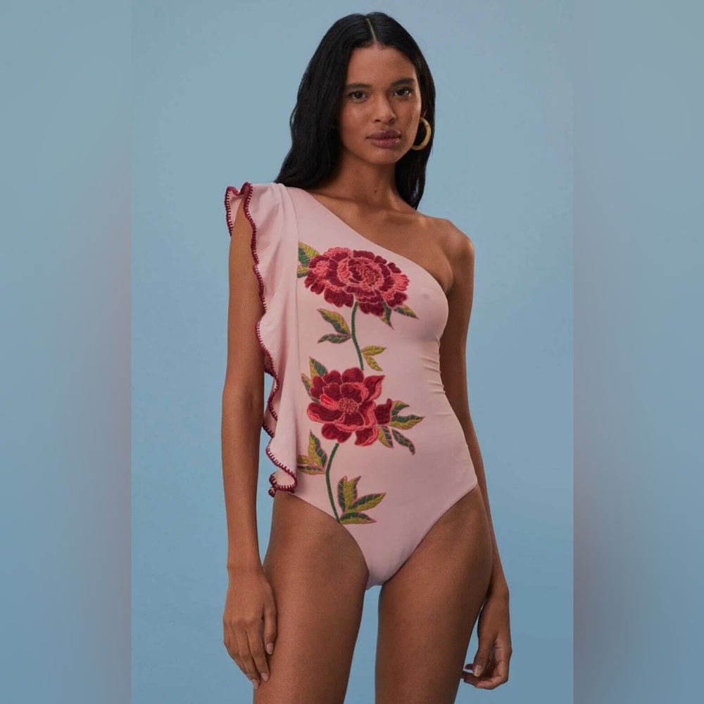 Farm Rio Rose Pink One-Piece Swimsuit